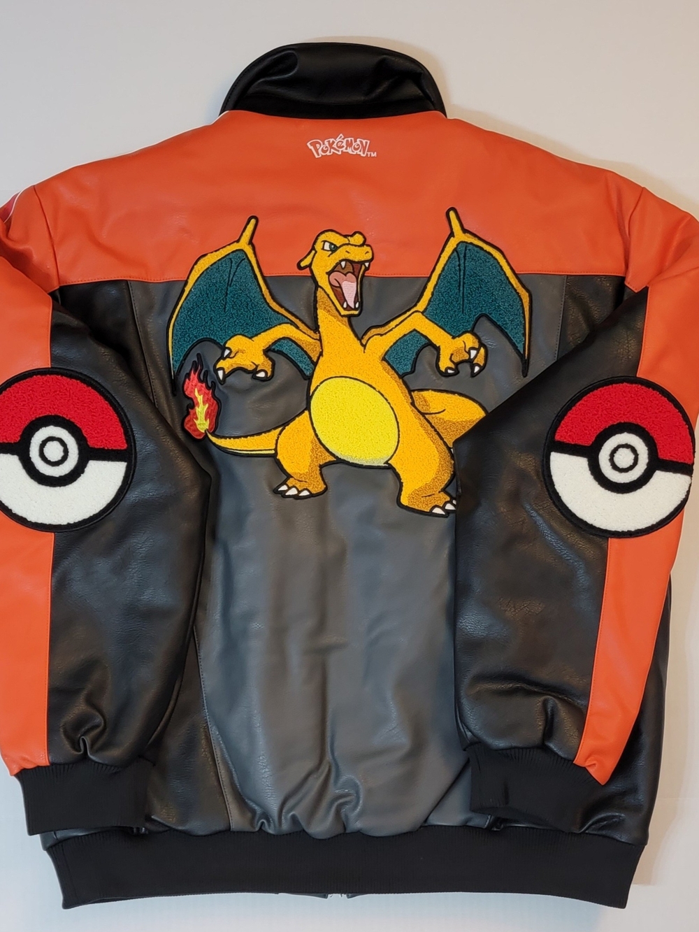 adidas Originals Men's Large Charizard 8 Ball Jacket - Orange/Black NWT